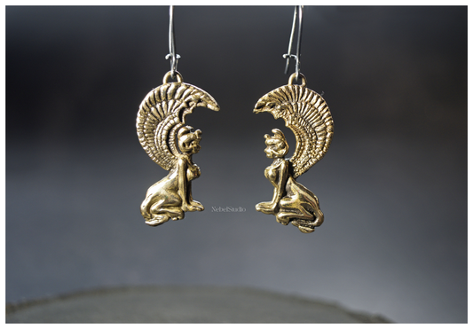 Pendientes Oráculo del Sur Puerta Esfinges plata o bronce