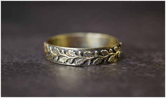 Anillo Hojas de Roble Bronce