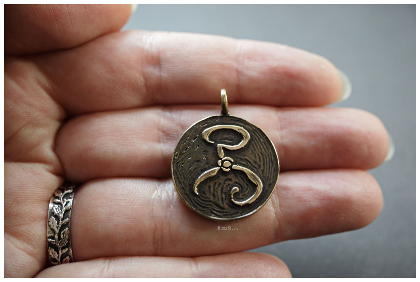 Yellow Sign Pendant Silver or bronze