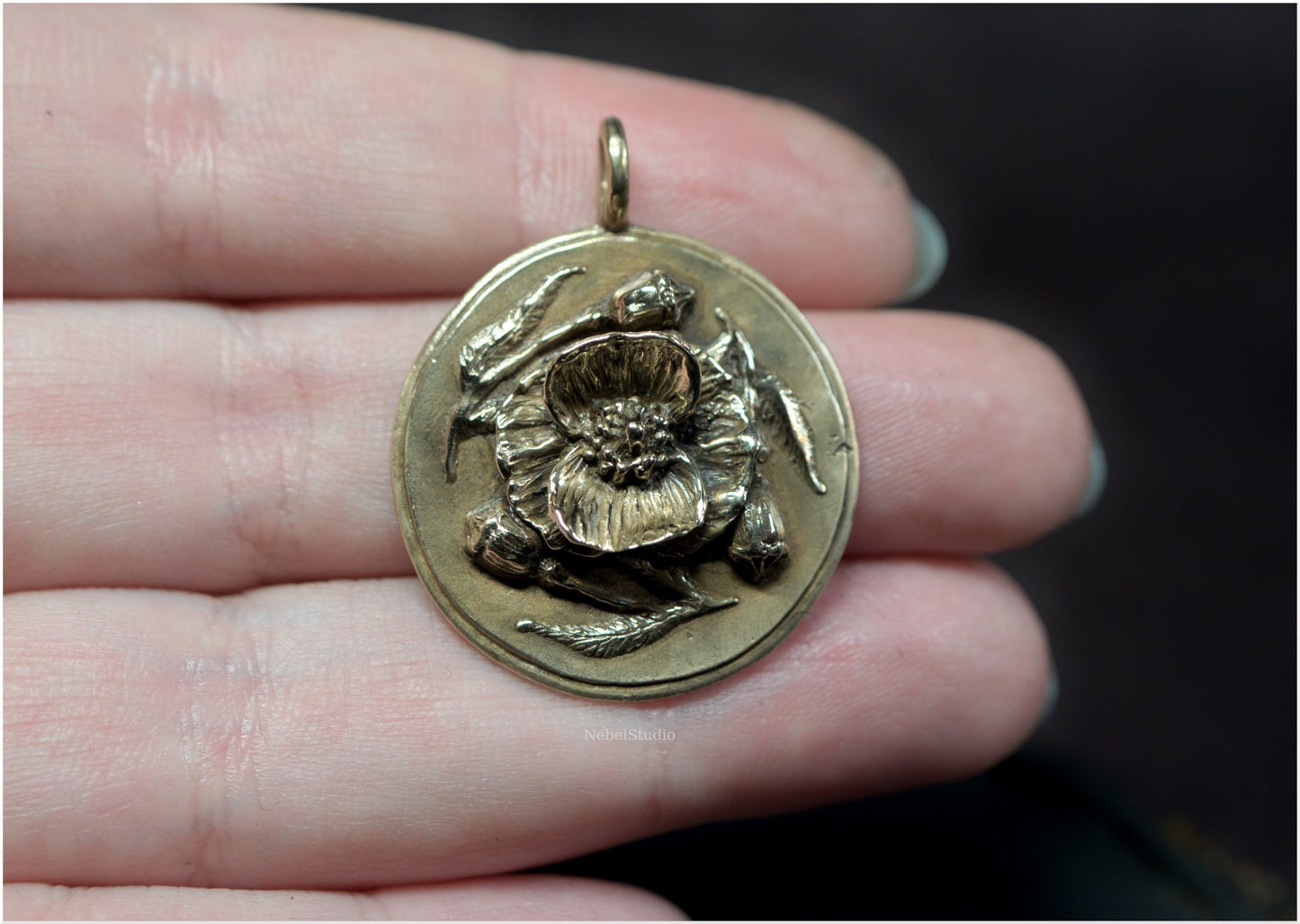 Colgante Amapola plata o bronce