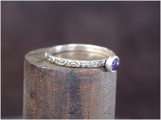 Anillo Rose plata con Amatista