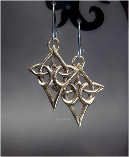 Pendientes nudo entrelazado celta Scáthach plata o bronce