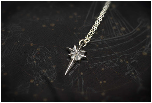 Colgante estrella Ad Astra tamaño mediano plata cadena