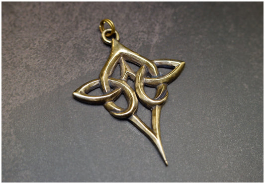 Colgante nudo entrelazado celta Scáthach grande bronce solo