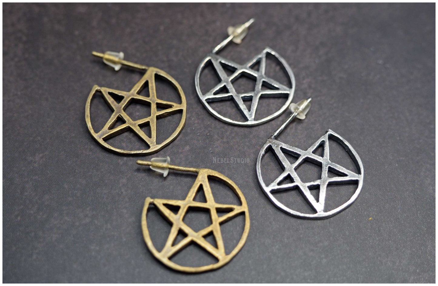 Pendientes pentáculo estrella Bewitched medida pequeña variaciones