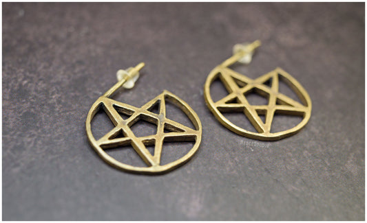 Pendientes pentáculo estrella Bewitched medida pequeña bronce