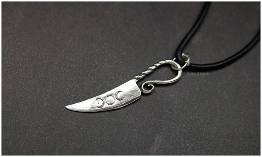 Colgante Athame cuchillo Plata