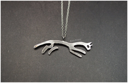 Colgante caballo plata con cadena frente