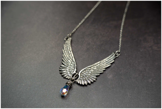 Collar alas ángel Damiel plata
