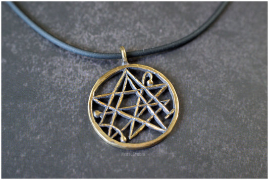 Pendant Necronomicon sigil symbol bronze or silver