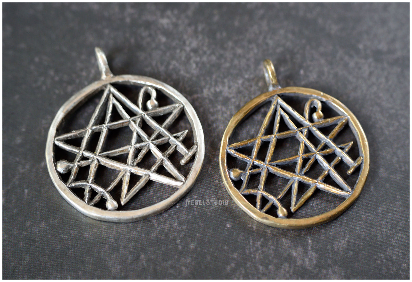 Pendant Necronomicon sigil symbol bronze or silver