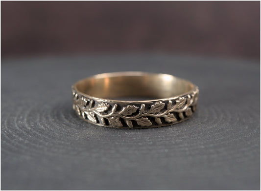 Anillo Hojas de Roble Bronce