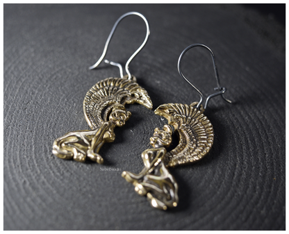 Earrings Southern Oracle Sphinx Gate silver or bronze