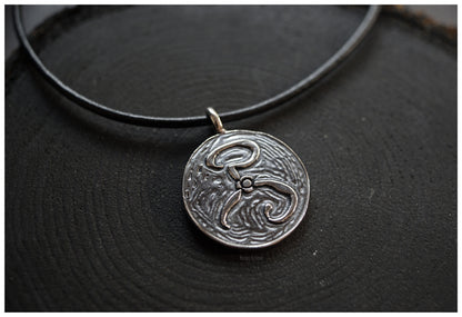 Yellow Sign Pendant Silver or bronze 
