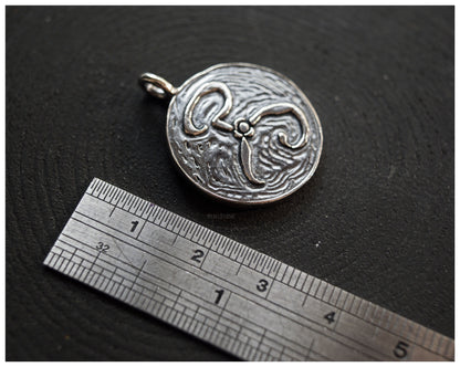 Yellow Sign Pendant Silver or bronze 