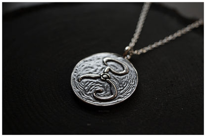 Yellow Sign Pendant Silver or bronze 