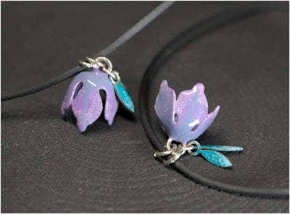 Blue Enamel Campanula Pendant