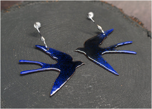 Pre-venta Pendientes Golondrina esmaltados grandes
