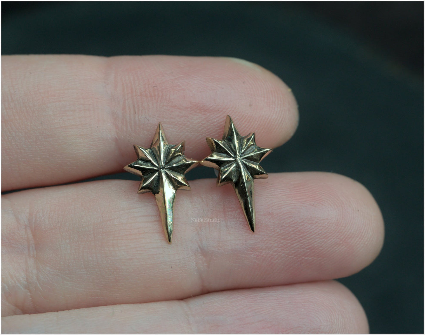 Pendientes estrella Ad Astra tamaño pequeño bronce