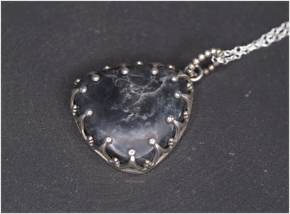 Storm Silver Black Quartz Pendant