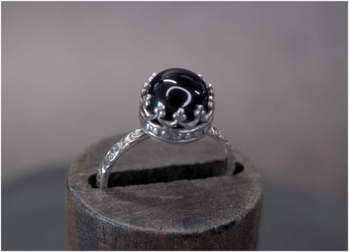 Anillo Plata y ónice -Pieza única - Talla 6 US