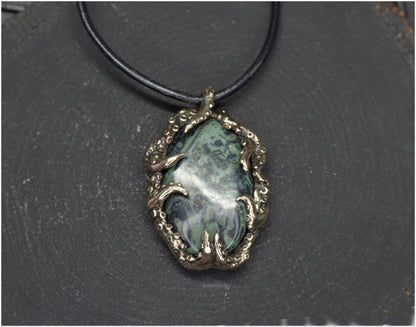 Pendant Pulp Nouveau Bronze and Kambaba Jasper OOAK 4