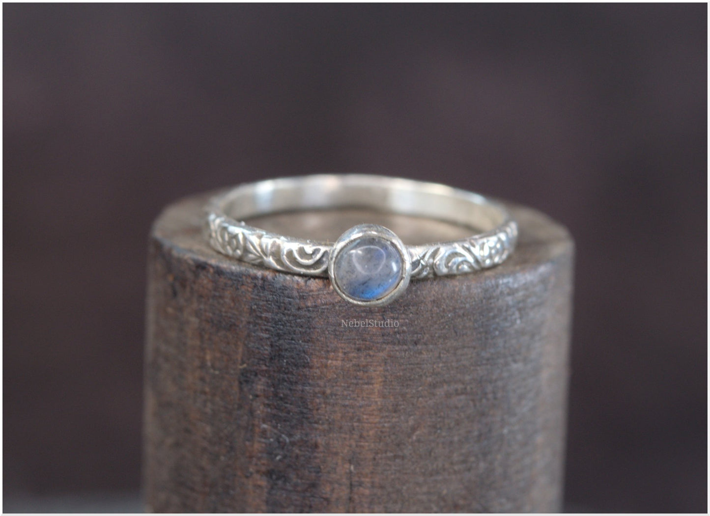 Anillo Rose plata con Labradorita