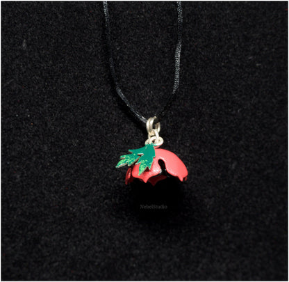 Red Poppy pendant enamel