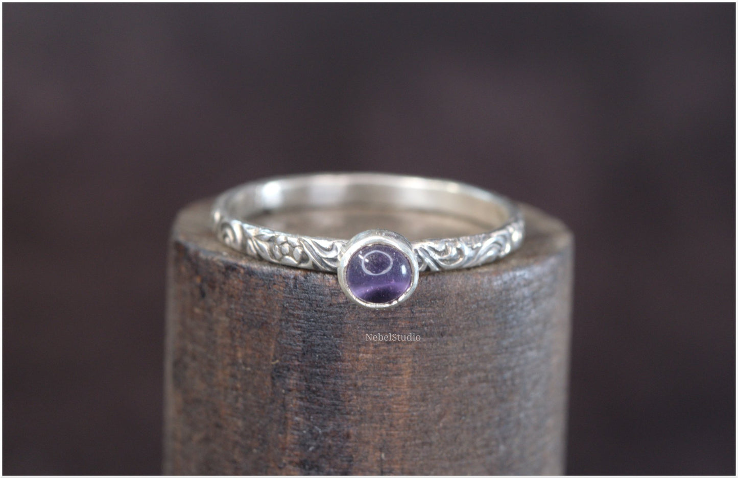 Anillo Rose plata con Amatista