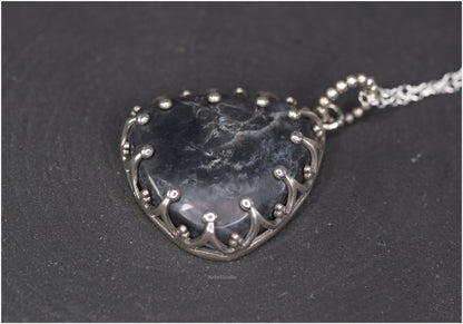 Storm Silver Black Quartz Pendant