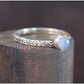 Rose Silver Ring with moonstone