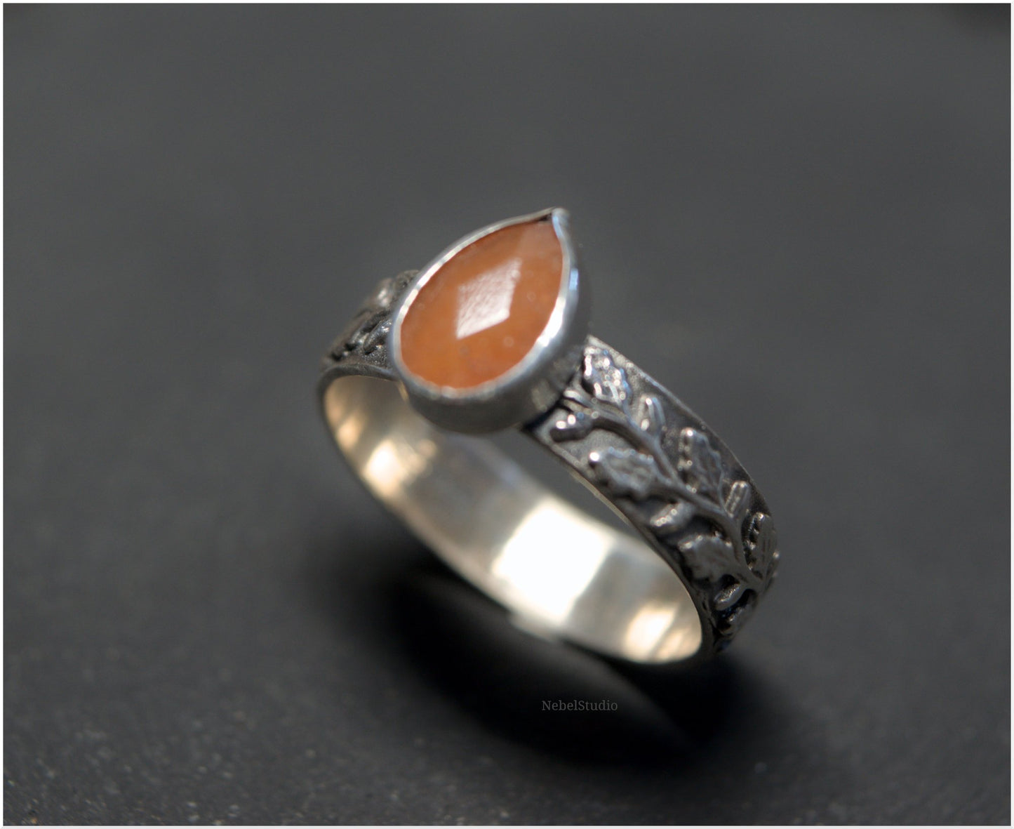 Anillo Hojas de Roble plata Edición Otoño Nueva versión