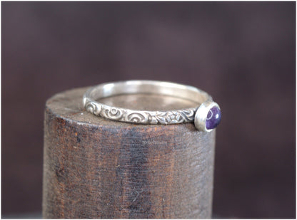 Liquidación - Anillo Rose plata con Amatista