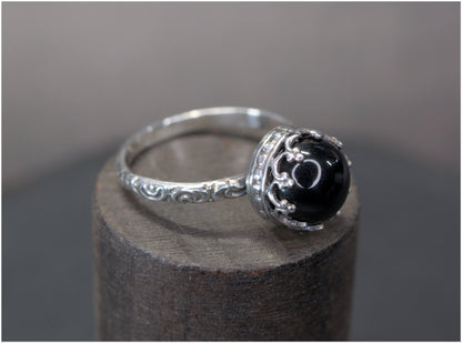 Anillo Plata y ónice -Pieza única - Talla 6 US