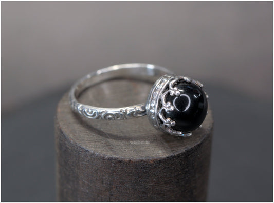 Anillo Plata y ónice -Pieza única - Talla 6 US
