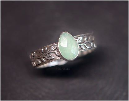 Anillo Hojas de Roble plata Edición Primavera Nueva versión