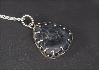 Storm Silver Black Quartz Pendant