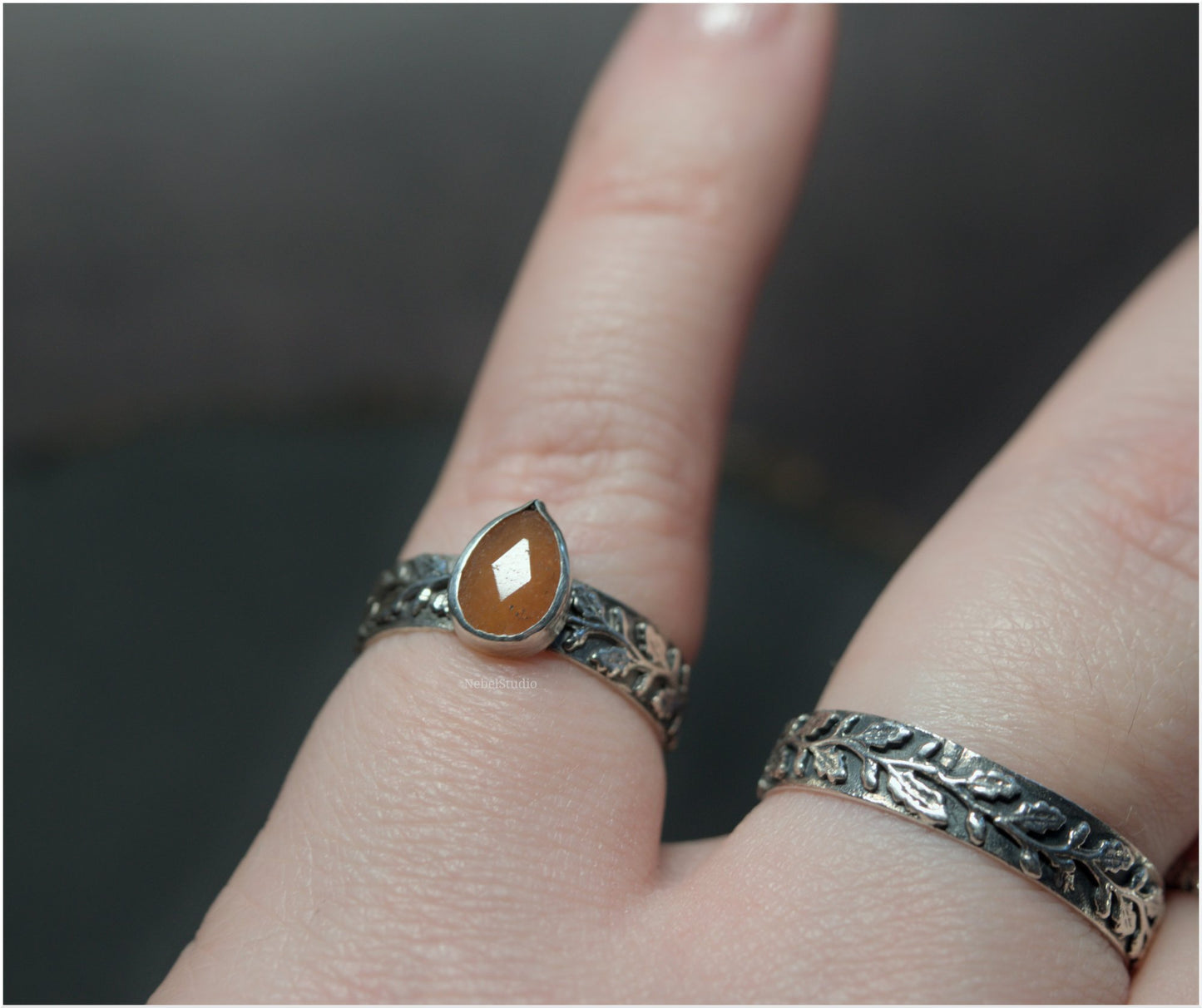 Anillo Hojas de Roble plata Edición Otoño Nueva versión