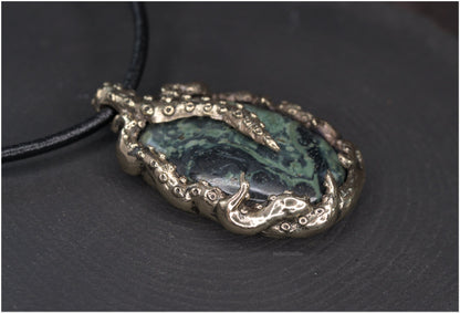 Pendant Pulp Nouveau Bronze and Kambaba Jasper OOAK 3