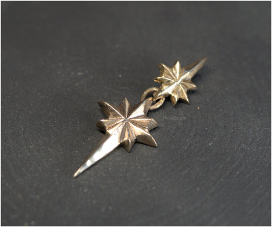 Colgante estrella doble Ad Astra tamaño mediano bronce