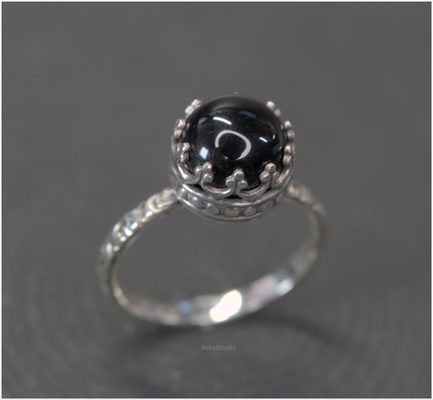Anillo Plata y ónice -Pieza única - Talla 6 US