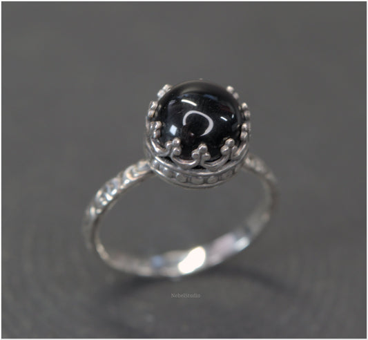 Anillo Plata y ónice -Pieza única - Talla 6 US
