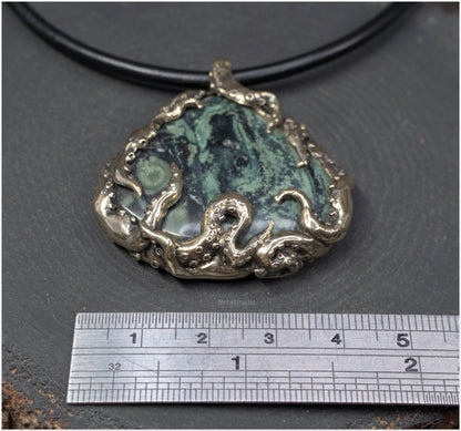 Pendant Pulp Nouveau Bronze and Kambaba Jasper OOAK 5
