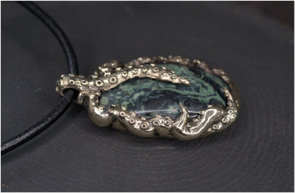 Pendant Pulp Nouveau Bronze and Kambaba Jasper OOAK 3