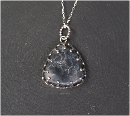 Storm Silver Black Quartz Pendant