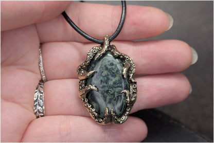 Pendant Pulp Nouveau Bronze and Kambaba Jasper OOAK 4