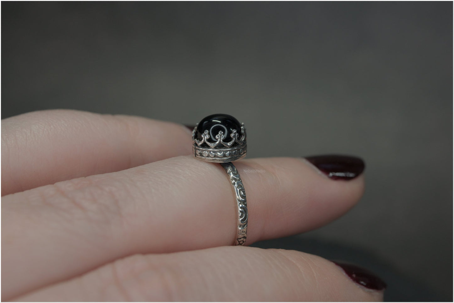 Anillo Plata y ónice -Pieza única - Talla 6 US