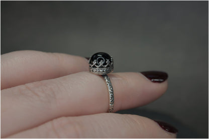Anillo Plata y ónice -Pieza única - Talla 6 US