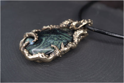 Colgante Pulp Nouveau Bronce y Jaspe de Kambaba - Pieza única 1