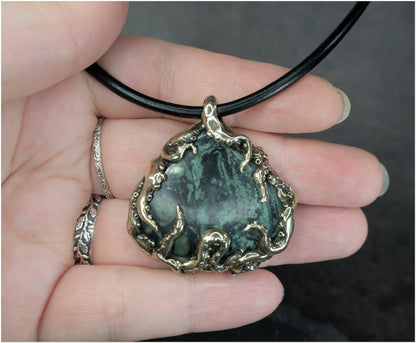 Pendant Pulp Nouveau Bronze and Kambaba Jasper OOAK 5